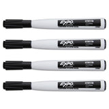 Magnetic Dry Erase Marker, Fine Bullet Tip, Black, 4-pack