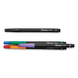 Water-resistant Ink Stick Plastic Point Pen, 0.4 Mm, Assorted Ink-barrel, 6-pack