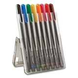 Art Pen With Hard Case Stick Porous Point Pen, 0.4 Mm, Assorted Ink-barrel, 8-set
