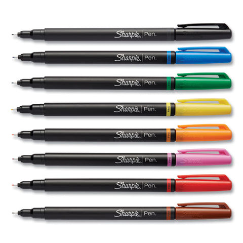 Art Pen With Hard Case Stick Porous Point Pen, 0.4 Mm, Assorted Ink-barrel, 8-set