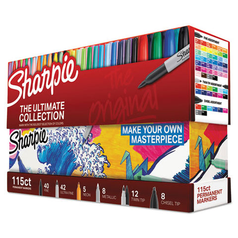Permanent Markers Ultimate Collection, Assorted Tips, Assorted Colors, 115-set