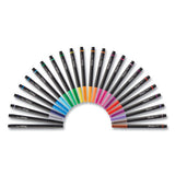 Art Pen Stick Porous Point Pen, Fine 0.4 Mm, Assorted Ink, Black Barrel, 24-pack