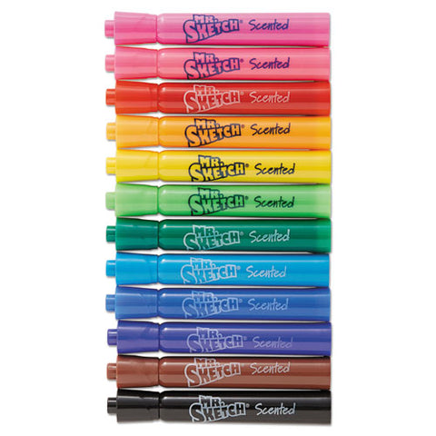 Scented Washable Markers - Classroom Pack, Broad Chisel Tip, Assorted Colors, 36-pack