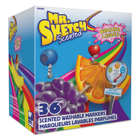 Scented Washable Markers - Classroom Pack, Broad Chisel Tip, Assorted Colors, 36-pack