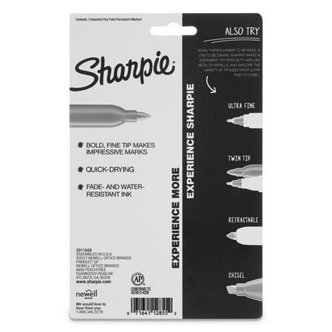 Cosmic Color Permanent Markers, Medium Bullet Tip, Assorted Colors, 5-pack