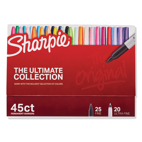 Permanent Markers Ultimate Collection, Assorted Tips, Assorted Colors, 45-pack