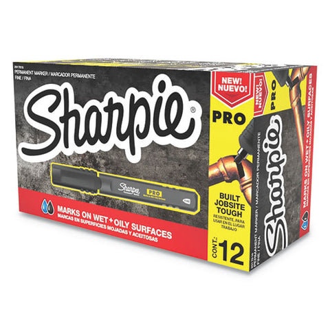Pro Permanent Marker, Fine Bullet Tip, Black, Dozen