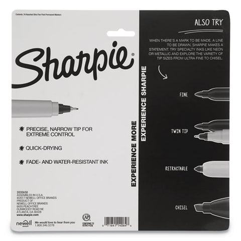 Cosmic Color Permanent Markers, Extra-fine Needle Tip, Assorted Colors, 24-pack