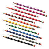 Col-erase Pencil With Eraser, 0.7 Mm, 2b (#1), Assorted Lead-barrel Colors, Dozen