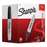 Chisel Tip Permanent Marker, Broad, Black, 36-pack