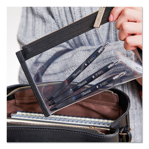 S-gel Retractable Gel Pen, Fine 0.5 Mm, Black Ink, Black Barrel, Dozen
