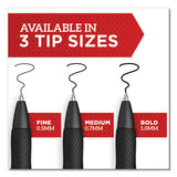 S-gel Retractable Gel Pen, Medium 0.7 Mm, Black Ink, Black Barrel, Dozen