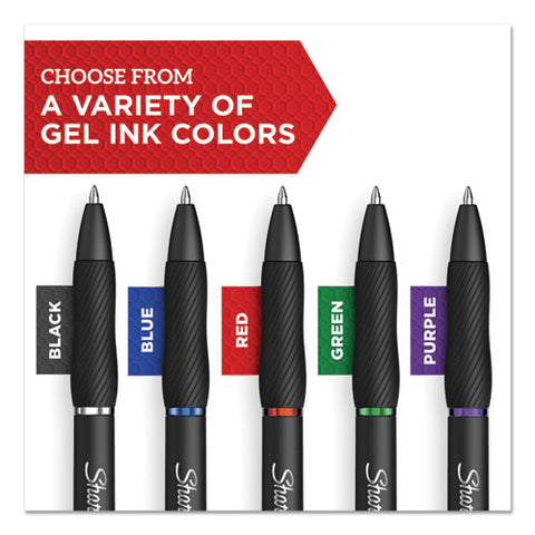 S-gel Retractable Gel Pen, Bold 1 Mm, Blue Ink, Black Barrel, Dozen