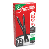 S-gel Retractable Gel Pen, Medium 0.7 Mm, Green Ink, Green Barrel, Dozen