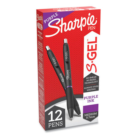 S-gel Retractable Gel Pen, Medium 0.7 Mm, Purple Ink, Purple Barrel, Dozen