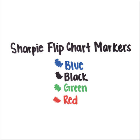 Flip Chartmarker, Broad Bullet Tip, Assorted Colors, 4-set