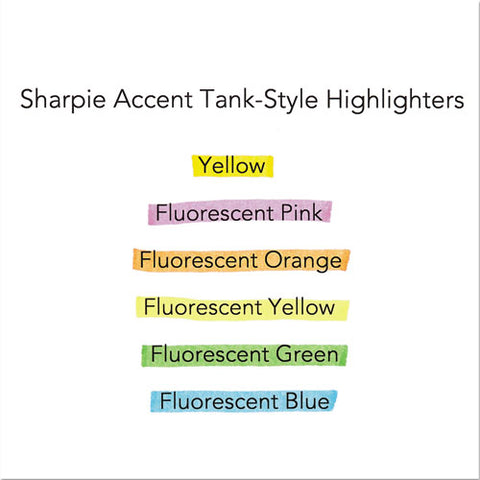 Tank Style Highlighters, Chisel Tip, Assorted Colors, Dozen