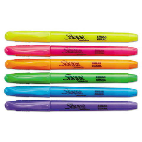 Pocket Style Highlighters, Chisel Tip, Assorted Colors, Dozen
