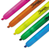 Retractable Highlighters, Chisel Tip, Assorted Colors, 5-set