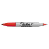 Twin-tip Permanent Marker, Fine-extra-fine Bullet Tip, Red, Dozen