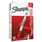 Twin-tip Permanent Marker, Fine-extra-fine Bullet Tip, Red, Dozen