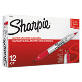 Twin-tip Permanent Marker, Fine-extra-fine Bullet Tip, Red, Dozen