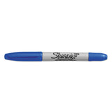 Twin-tip Permanent Marker, Fine-extra-fine Bullet Tip, Blue, Dozen