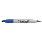 Twin-tip Permanent Marker, Fine-extra-fine Bullet Tip, Blue, Dozen