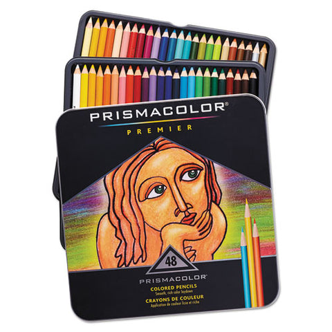 Premier Colored Pencil, 3 Mm, 2b (#1), Assorted Lead-barrel Colors, 48-pack
