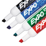 Low-odor Dry-erase Marker, Broad Chisel Tip, Assorted Colors, 4-set
