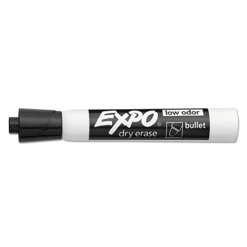 Low-odor Dry-erase Marker, Medium Bullet Tip, Black, Dozen