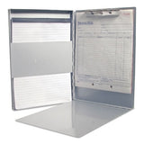 Snapak Aluminum Side-open Forms Folder, 1-2" Clip Cap, 8 1-2 X 12 Sheets, Silver