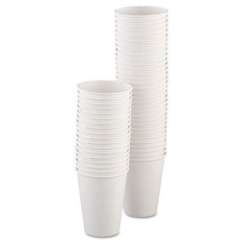 Single-sided Poly Paper Hot Cups, 12oz, White, 50-bag, 20 Bags-carton