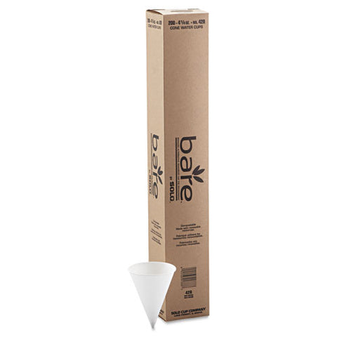 Cone Water Cups, Paper, 4.25oz, Rolled Rim, White, 5000-carton