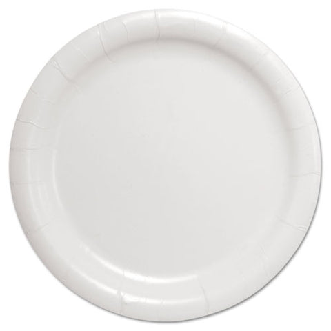 Bare Eco-forward Clay-coated Paper Dinnerware, Plate, 9" Diameter, White