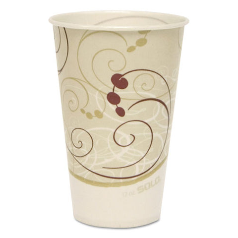Symphony Treated-paper Cold Cups, 12oz, White-beige-red, 100-bag, 20 Bags-carton