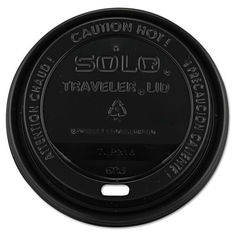 Traveler Cappuccino Style Dome Lid, 10-24oz Cups, Black, 100-sleeve, 10 Sleeves-carton