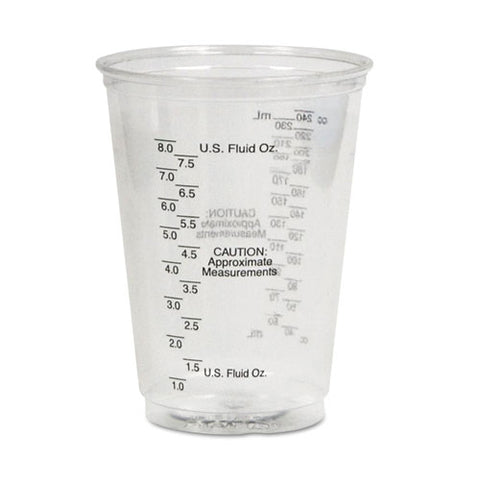 Plastic Medical And Dental Cups, Graduated, 10 Oz, Clear, 50-bag, 20 Bags-carton