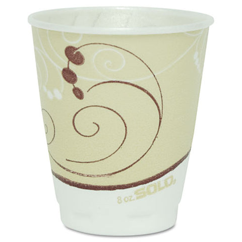 Symphony Design Trophy Foam Hot-cold Drink Cups, 8 Oz, Beige, 100-pack