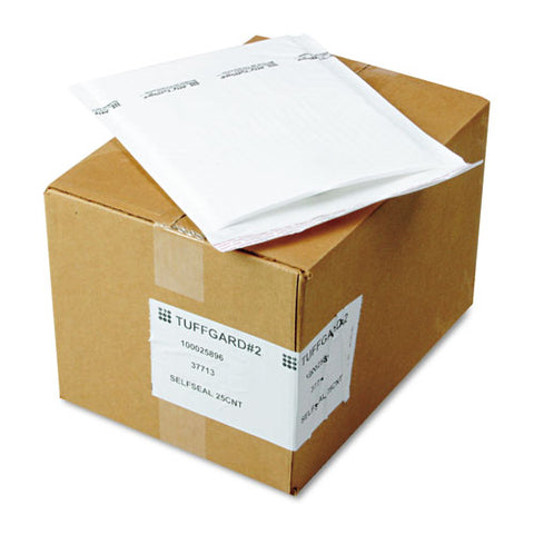Jiffy Tuffgard Self-seal Cushioned Mailer, #2, Barrier Bubble Lining, Self-adhesive Closure, 8.5 X 12, White, 25-carton