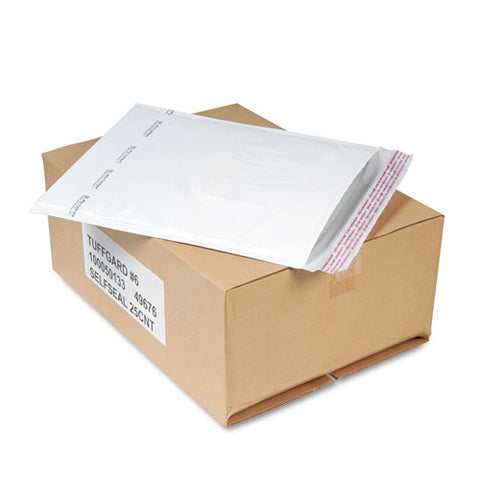 Jiffy Tuffgard Self-seal Cushioned Mailer, #6, Barrier Bubble Lining, Self-adhesive Closure, 12.5 X 19, White, 25-carton
