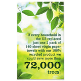 100% Recycled Paper Kitchen Towel Rolls, 2-ply, 11 X 5.4 Sheets, 140 Sheets-rl, 24 Rl-ct