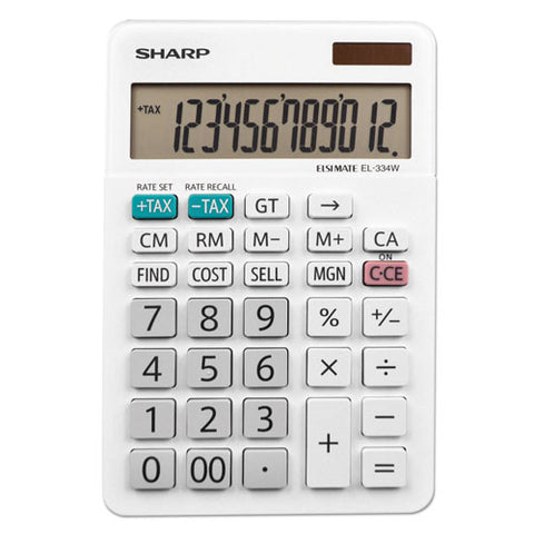 El-334w Large Desktop Calculator, 12-digit Lcd