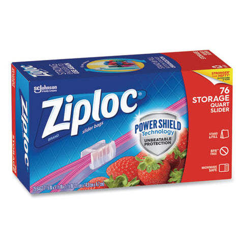 Slider Storage Bags, 1 Qt, 5.88" X 7.88", Clear, 9-carton