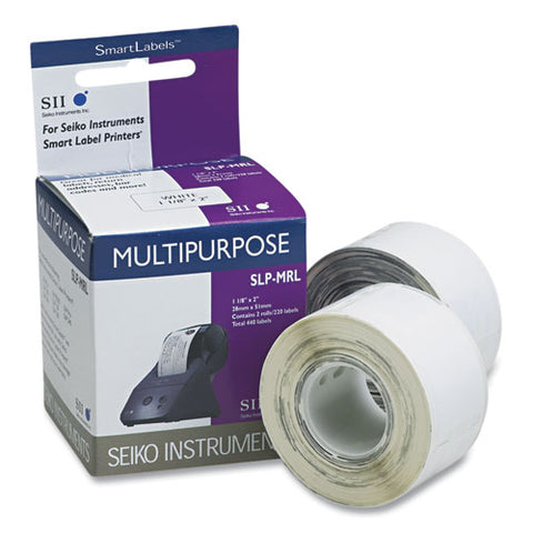 Slp-mrl Self-adhesive Multipurpose Labels, 1.12" X 2", White, 220 Labels-roll, 2 Rolls-box