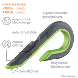 Box Cutters, Double Sided, Replaceable, Stainless Steel, Gray, Green