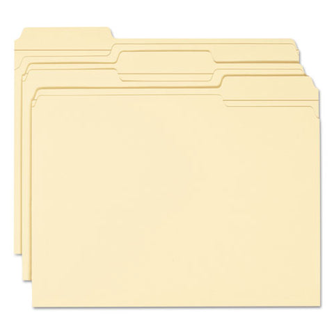 100% Recycled Reinforced Top Tab File Folders, 1-3-cut Tabs, Letter Size, Manila, 100-box