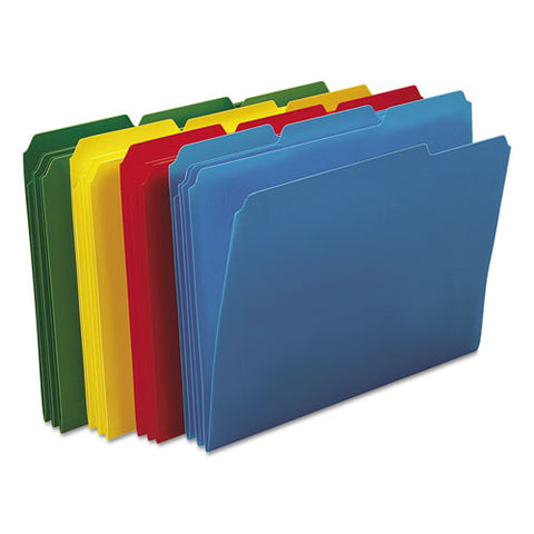 Top Tab Poly Colored File Folders, 1-3-cut Tabs, Letter Size, Assorted, 24-box