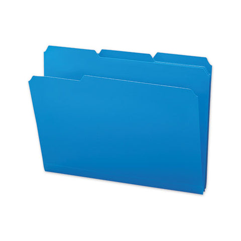 Top Tab Poly Colored File Folders, 1-3-cut Tabs, Letter Size, Blue, 24-box