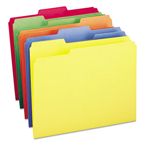 Colored File Folders, 1-3-cut Tabs, Letter Size, Assorted, 100-box